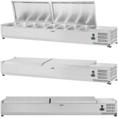 Royal Catering Hladilni pladenj z jeklenim pokrovom 8x GN1/3 180 cm