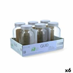 NEW Kozarec za shranjevanje Quid Moss Siva Steklo 1 L (Pack 6x)