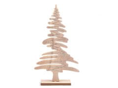 Leseno božično drevo z bleščicami - naravno svetlo zlato