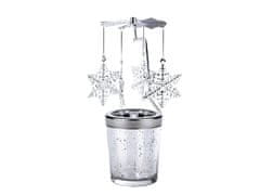 Vrtljivi božični svečnik / vrtiljak - srebrna snežinka