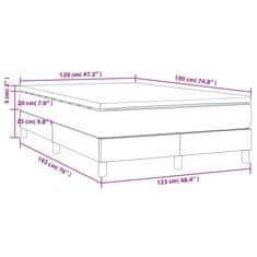 Greatstore Boxspring postelja z vzmetnico svetlo siva 120x190 cm blago