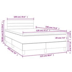 Vidaxl Box spring postelja z vzmetnico LED tem. modra 120x190 cm žamet