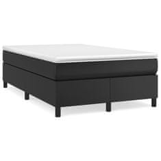 Greatstore Boxspring postelja z vzmetnico črna 120x190 cm umetno usnje