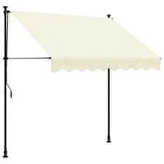 Vidaxl Zložljiva tenda krem 200x150 cm tkanina in jeklo