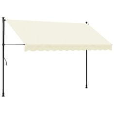 Vidaxl Zložljiva tenda krem 300x150 cm tkanina in jeklo