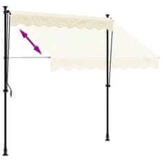 Vidaxl Zložljiva tenda krem 200x150 cm tkanina in jeklo