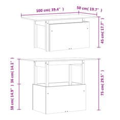 Vidaxl Vrtna miza bela 100x50x75 cm trdna borovina