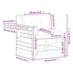 Vidaxl Vrtni kavč z blazino trden les douglas