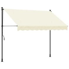 Vidaxl Zložljiva tenda krem 250x150 cm tkanina in jeklo