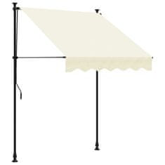 Vidaxl Zložljiva tenda krem 150x150 cm tkanina in jeklo