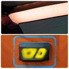 Vidaxl Šotor za kampiranje z LED za 9 oseb svetlo siv in oranžen