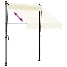 Vidaxl Zložljiva tenda krem 150x150 cm tkanina in jeklo