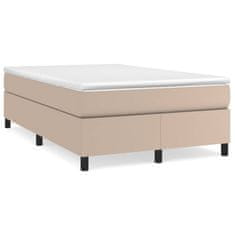 Greatstore Box spring postelja z vzmetnico kapučino 120x190cm umetno usnje