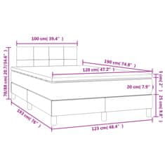 Vidaxl Box spring postelja z vzmetnico LED temno siva 120x190 cm žamet