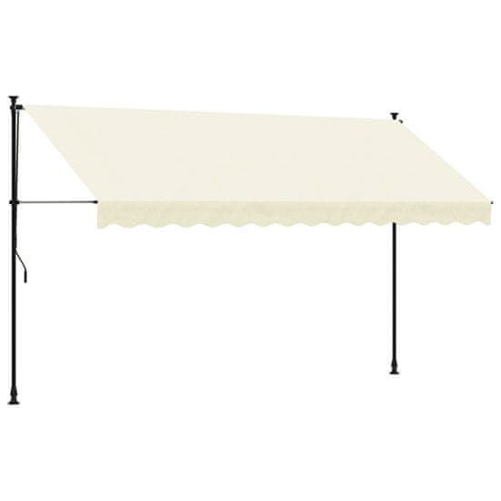 Vidaxl Zložljiva tenda krem 350x150 cm tkanina in jeklo