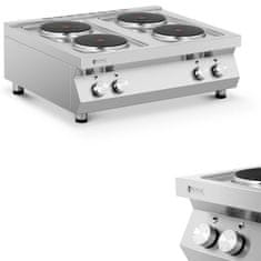 Royal Catering Nastavljiva električna kuhalna plošča s štirimi ploščami premera 22 cm 4 x 2600 W 400 V ITALIJA