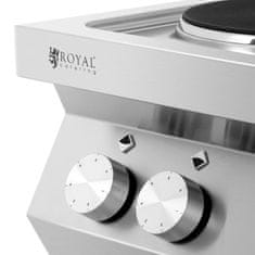 Royal Catering Nastavljiva električna kuhalna plošča s štirimi ploščami premera 22 cm 4 x 2600 W 400 V ITALIJA