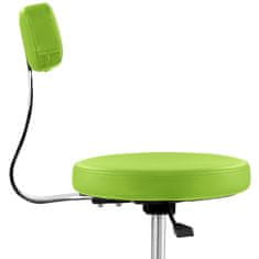 NEW Kozmetični stolček Hocker stol z naslonom na kolesih do 150 kg TERNI zelen