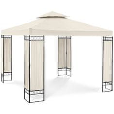 Uniprodo Vrtni paviljon gazebo zložljiv šotor 3 x 3 x 2,6 m smetana