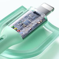PRO Kabel za iPhone Večbarvna serija USB-A - Lightning 3A 1m zelen