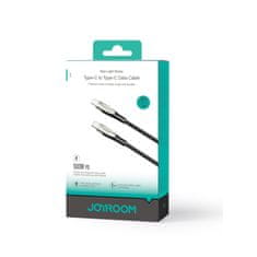 Joyroom Opleten kabel USB-C - USB-C 100W 1,2 m črn