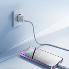 Joyroom Mini USB-C 20W PD omrežni polnilec s kablom za iPhone Lightning bele barve