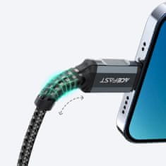 AceFast Kabel MFI za iPhone USB - Lightning 2,4A 1,2 m črn