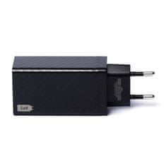 PRO Polnilec GaN 65W z vrati USB-C QC 3.0 PD črne barve