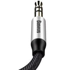 BASEUS Stereo zvočni kabel Yiven M30 AUX 3,5 mm Mini Jack 1,5 m - srebrno/črno