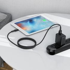 AceFast Kabel MFI za iPhone USB - Lightning 2,4A 1,8 m črn