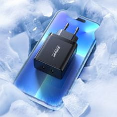 Joyroom Hitri polnilec 40W 2x USB-C QC PD črn