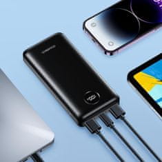 Choetech Lahka powerbank 20000mAh PD 45W 2x USB 1x USB-C - črna