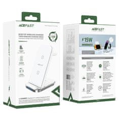 AceFast 3v1 Brezžična polnilna postaja za telefon slušalke pametne ure bela