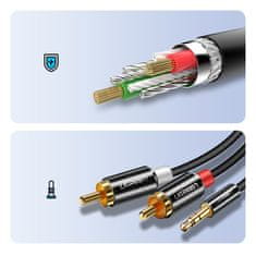 PRO Avdio kabel 3,5 mm mini jack - 2RCA 3 m črn