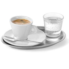 PRO Ovalni jekleni pladenj za serviranje kave 26,5x19,5 cm