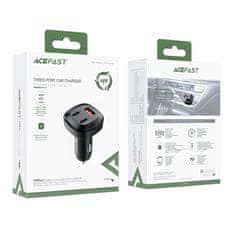 AceFast Avtomobilski polnilec 66W 2x USB-C USB Power Delivery QC 4.0 črn