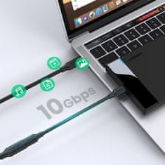 Ugreen USB-C 100W 10Gb/s kabelski podaljšek 1m črn