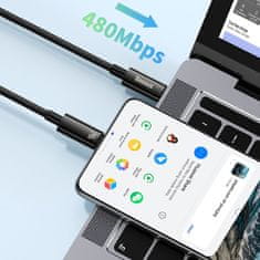 BASEUS Kabel USB-C 480Mb/s 240W Tungsten Gold 1m črn