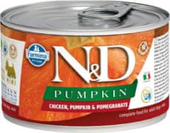 N&D N&amp;D PUMPKIN Pes cons. Piščanec, buča in granatno jabolko Mini 140 g