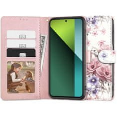 Tech-protect Wallet knjižni ovitek za Xiaomi Redmi Note 13 Pro 5G / Poco X6 5G, blossom flower