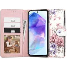 Tech-protect Wallet knjižni ovitek za Samsung Galaxy A55 5G, blossom flower