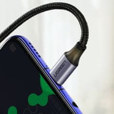 Ugreen Kotni napajalni kabel USB-C 60W 20V 3A 1m črna/siva