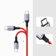 Ugreen Opleten kabel USB-C - USB-C 2.0 3A rdeč