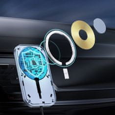 PRO Avtomobilski magnetni nosilec + indukcijski polnilec Qi 15W črn