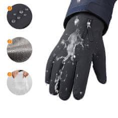 PRO Zimske rokavice za telefonske športe na prostem smučanje kolo jogging velikost XL črna
