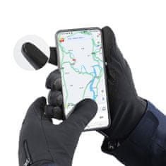 HURTEL Zimske rokavice za telefonske športe na prostem smučanje kolo jogging velikost M črna