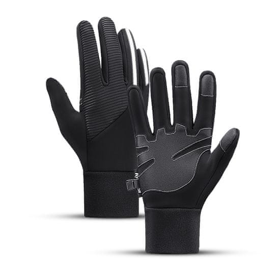 HURTEL Športne rokavice z zaslonom na dotik za telefon izolirane proti zdrsu velikost XL črna