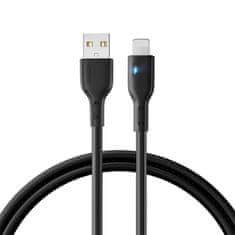 Joyroom Kabel za iPhone z LED lučko USB - Lightning 2,4A 1,2 m črn