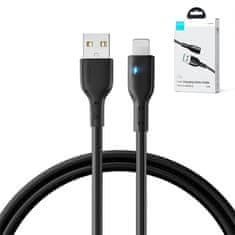 Joyroom Kabel za iPhone z LED lučko USB - Lightning 2,4A 1,2 m črn