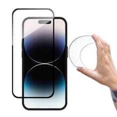 WOZINSKY Kaljeno steklo za iPhone 14 Pro Max prilagodljiv zaslon s črnim okvirjem Flexi Nano Glass